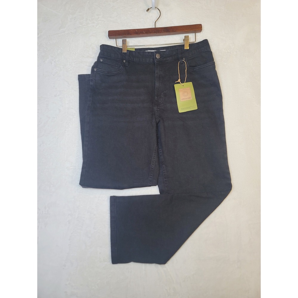 Serra Y2K Relaxed Fit Straight Leg Denim Jeans Black Biker Grunge Mens M 34x28